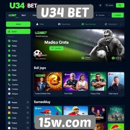 Interface do U34 BET é fácil de navegar